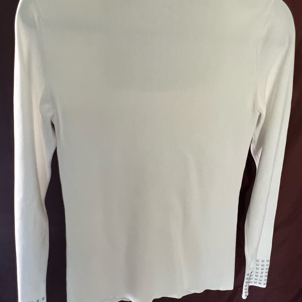 White House Black Market Cream Sweater with Square Neck - Picture 4 of 6